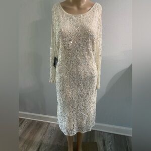 Elegant Cream Sequin Dress